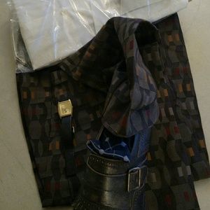 Men trousers...aporsey print... white dress shirt